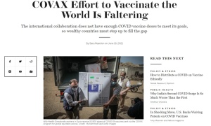 เปิดสารพัดปัญหาวัคซีนโควิดโลก! อุปสรรคโคแวกซ์ระดมฉีด 2 พันล.โดส สิ้นปี 64 เหลว