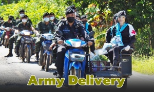 Army Delivery บุกถึงบ้านปลุกสู้โควิด แจกผลผลิต "โครงการทหารพันธุ์ดี"
