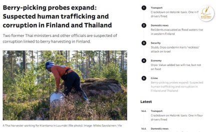 ตร.ฟินแลนด์ขยายผลสอบคดีค้ามนุษย์-ส่งหลักฐานปมเส้นเงินเอี่ยวอดีต รมต.ให้ไทยแล้ว