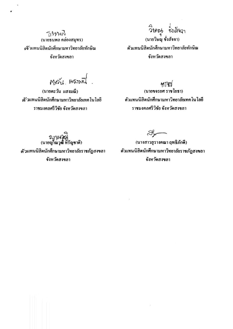 PIC นิสิตสงขลายื่น รบ 14