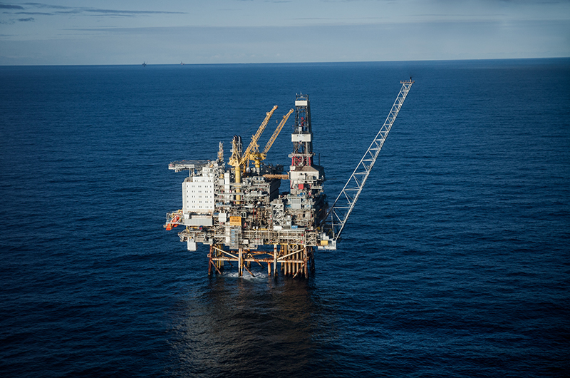 From the Brage platform in the North Sea. Picture taken on November 7, 2019.