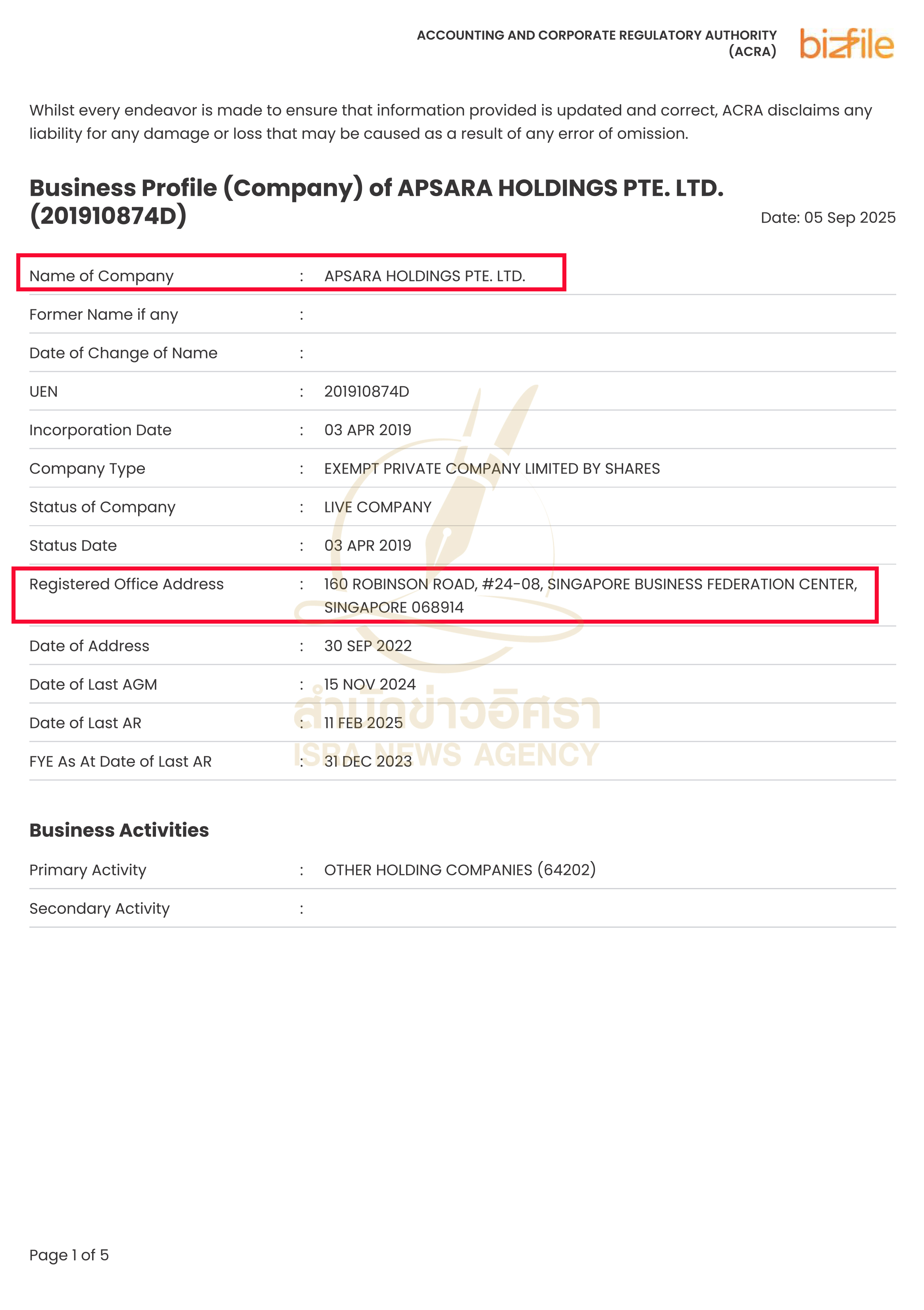 Apsara Holdings Pte. Ltd 1